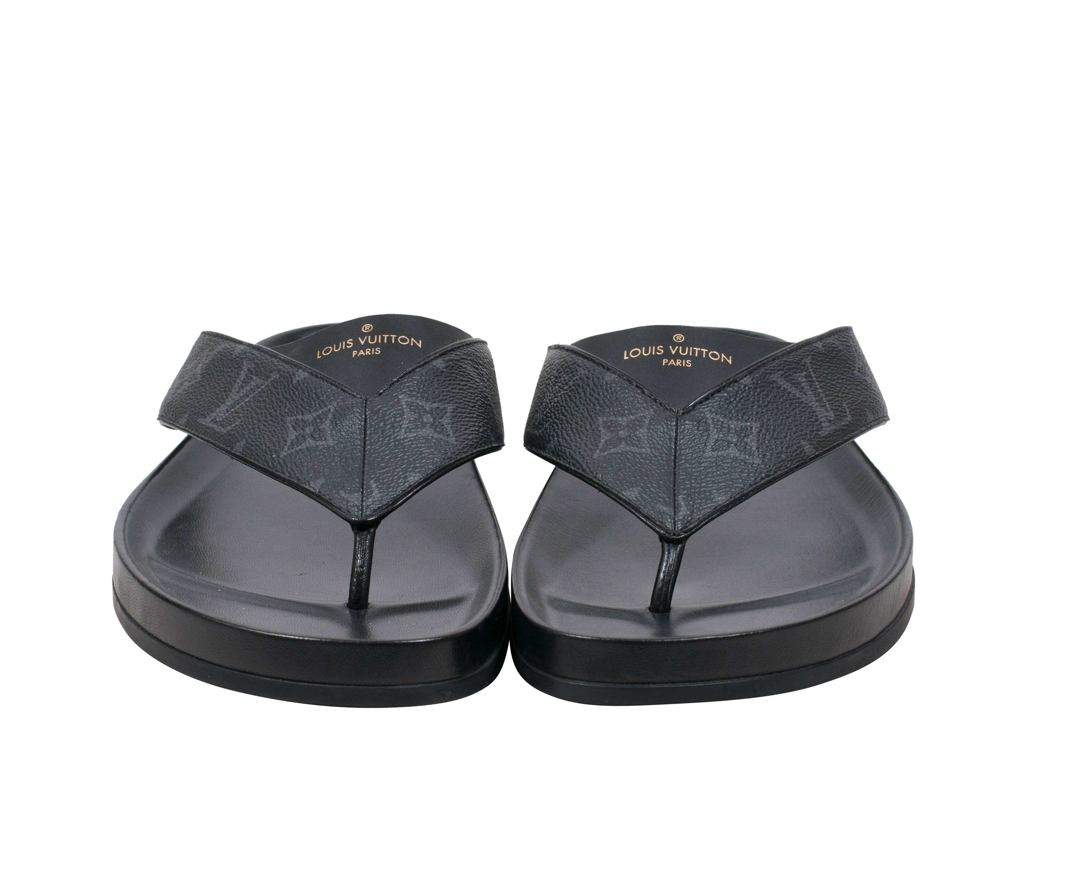 Louis Vuitton Mirabeau Thong Sandals In Black And White - Praise