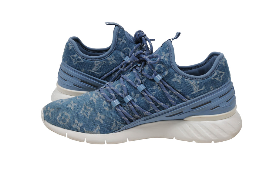 Louis Vuitton Blue Denim Monogram Fastlane Sneakers Size 40.5 at 1stDibs