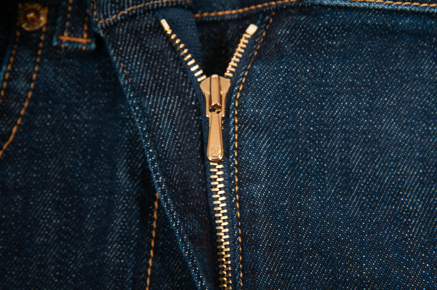 Louis Vuitton Flocked Monogram Denim Mini Shorts 1ABSS0, Blue, 40