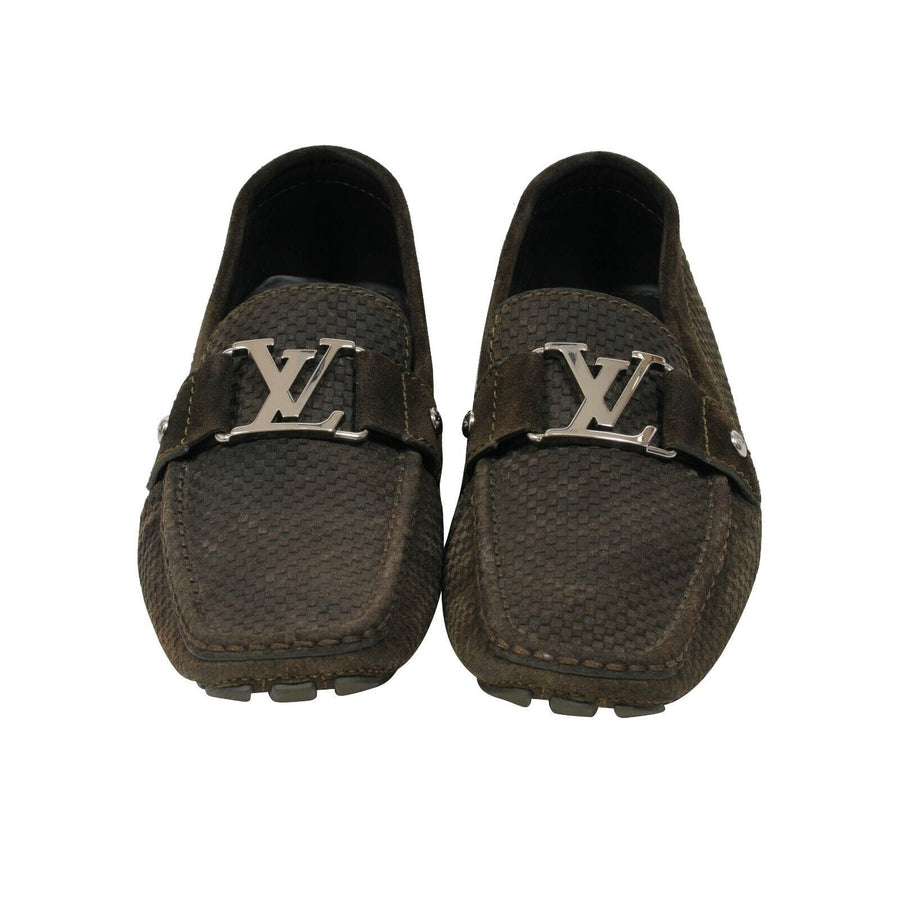 Monte Carlo Brown Suede Damier Driver Loafer LOUIS VUITTON 