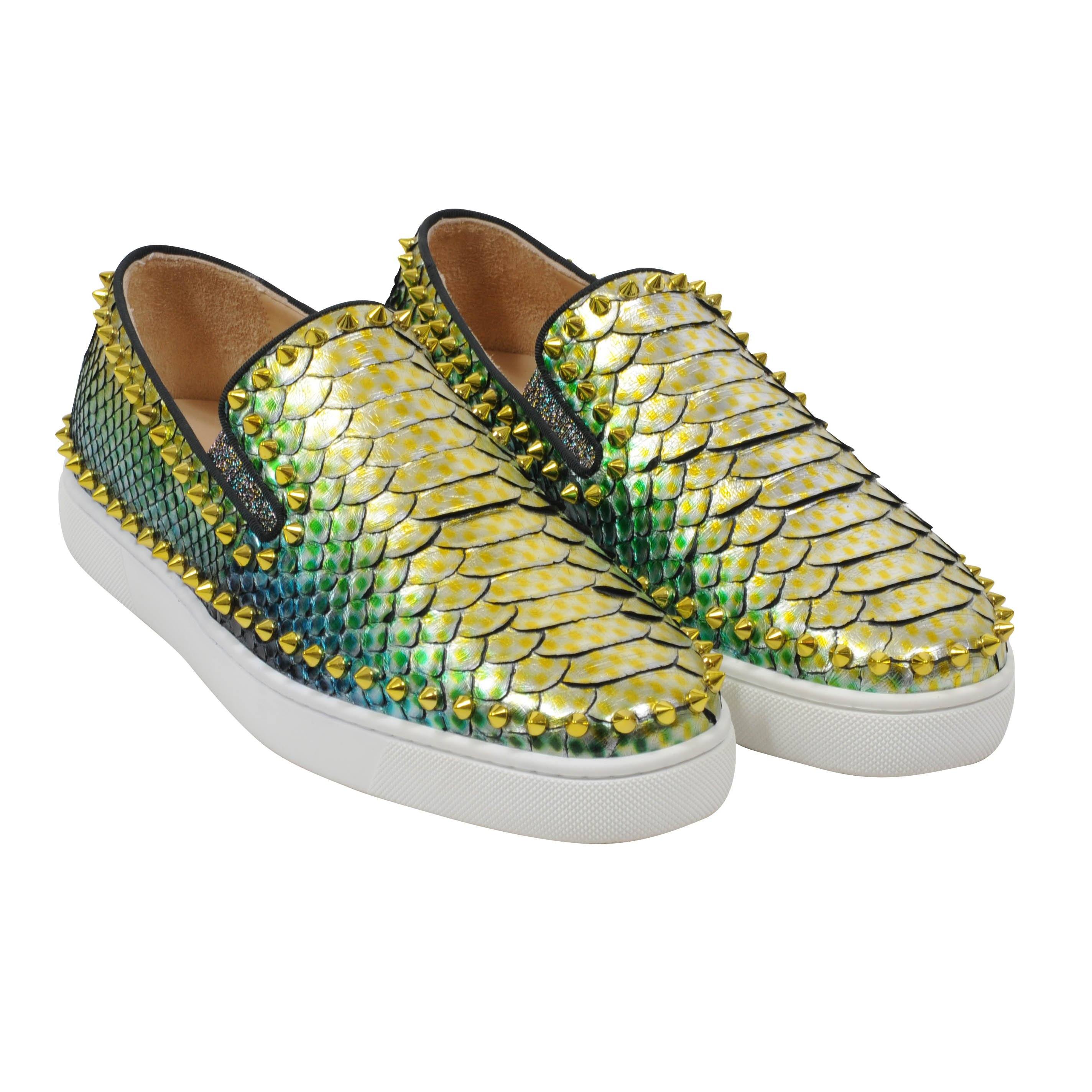 Louboutin Mimosa Multi Color Python Snake Pik Roller Boat Slip On Sneakers 43 US 10 – THE-ECHELON