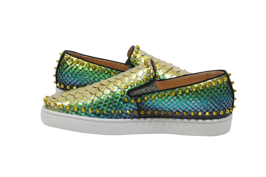 Multi Color Python Snake Pik Pik Roller Boat Slip On Sneakers CHRISTIAN LOUBOUTIN 
