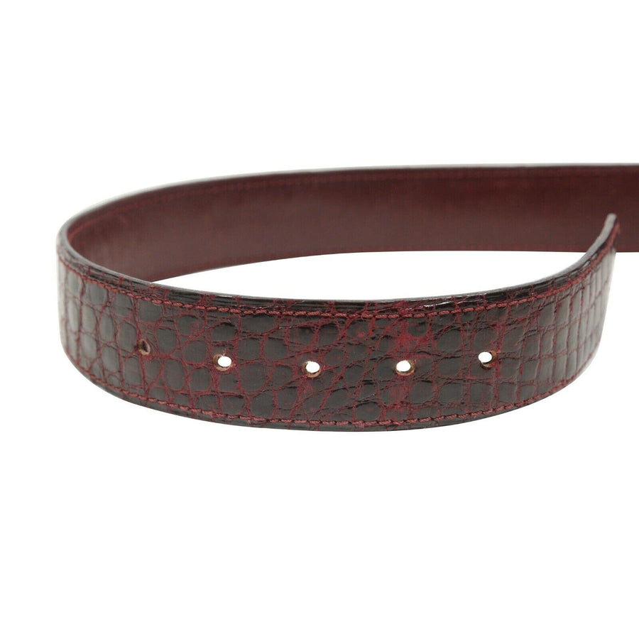 Must de Cartier Belt Burgundy Red Bordeaux Crocodile Leather Cartier 