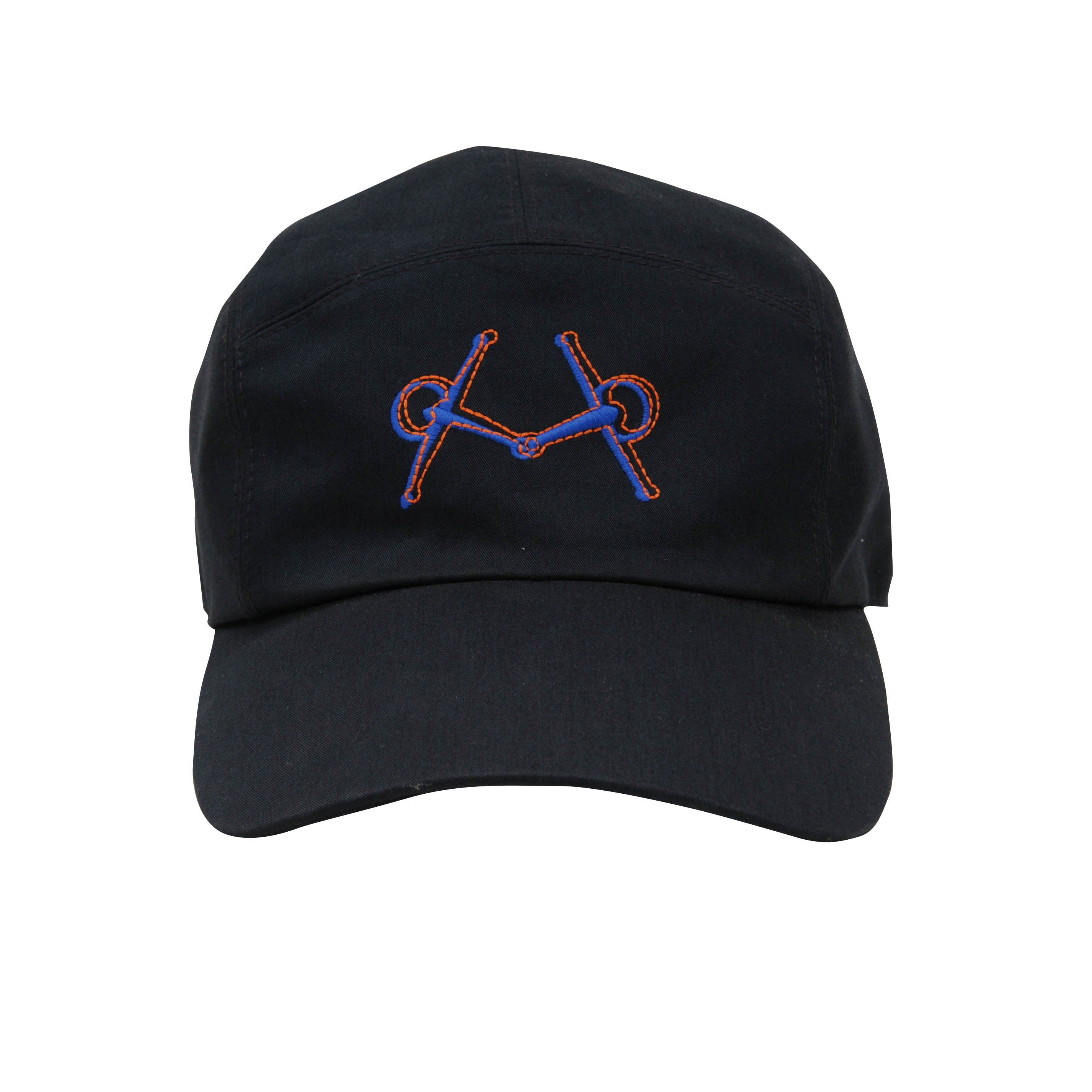 Hermes Men's Navy Blue Adjustable 5 Panel Cotton Anchor Motif Cap