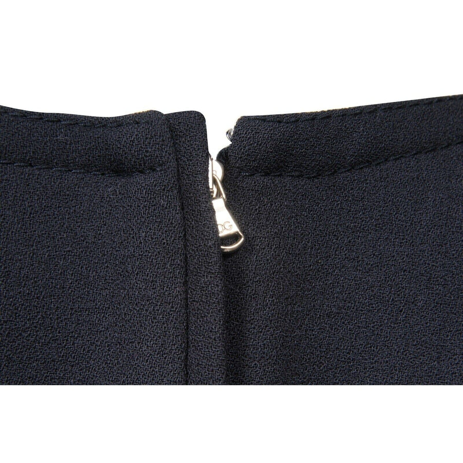 Navy Blue Dual Front Pockets Vintage 2005 Midi Dress Dolce & Gabbana 