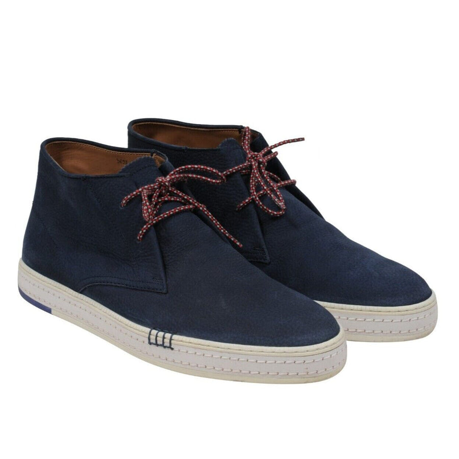 Navy Blue Nubuck Chukka Boots Berluti 