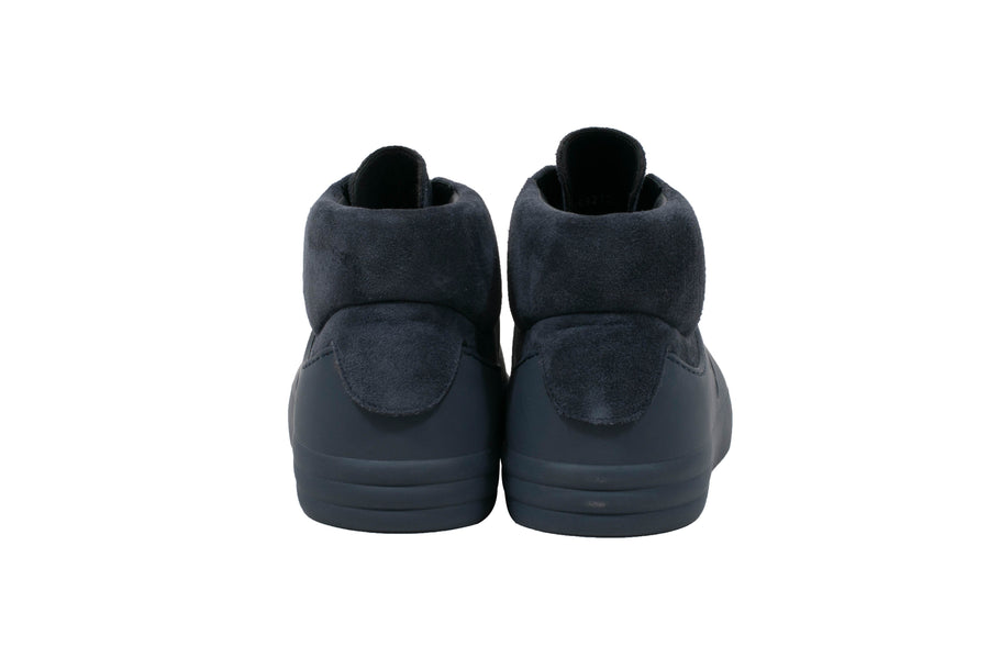 Navy Blue Suede CC Logo High Top Sneakers CHANEL 