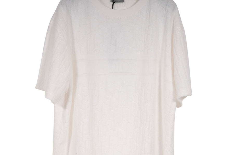 Oblique Terry Cloth T Shirt (White) DIOR 