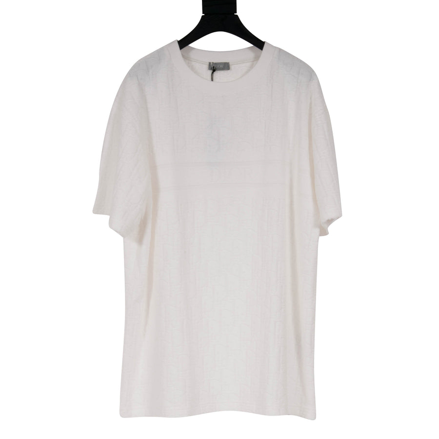 Oblique Terry Cloth T Shirt (White) DIOR 