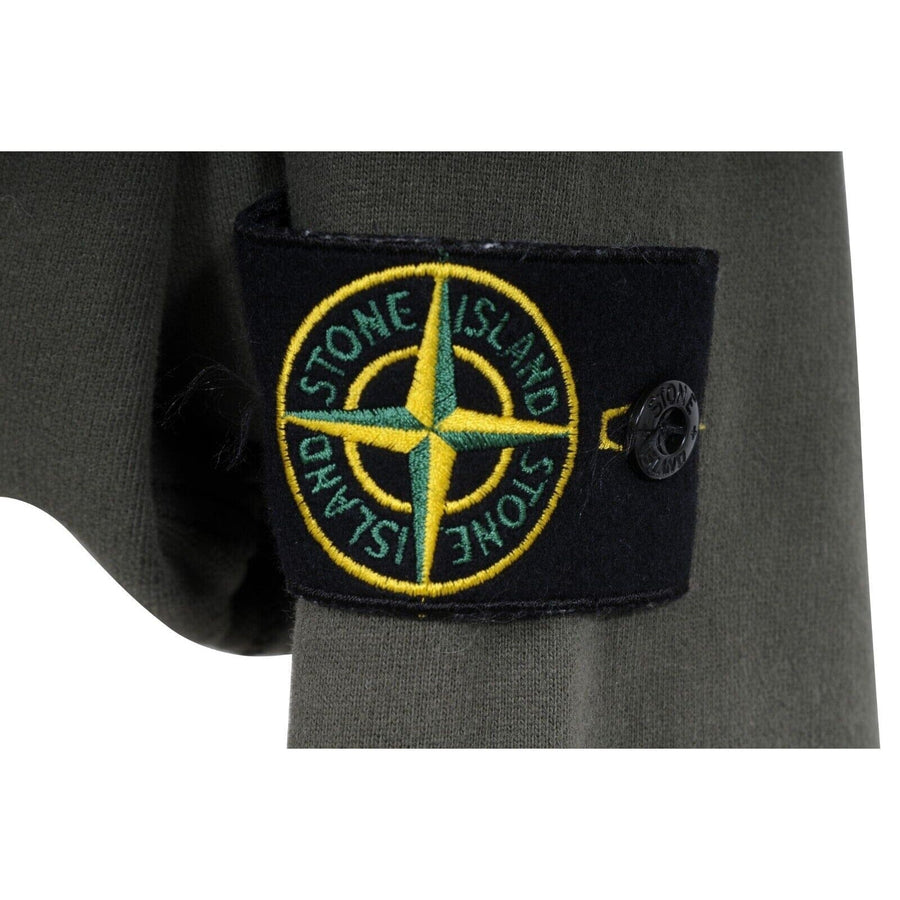 Olive Green Compass Patch Logo Hoodie Stone Island 