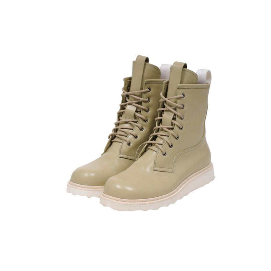 Olive Green Khaki Lace Up Ankle Combat Boots Bottega Veneta 