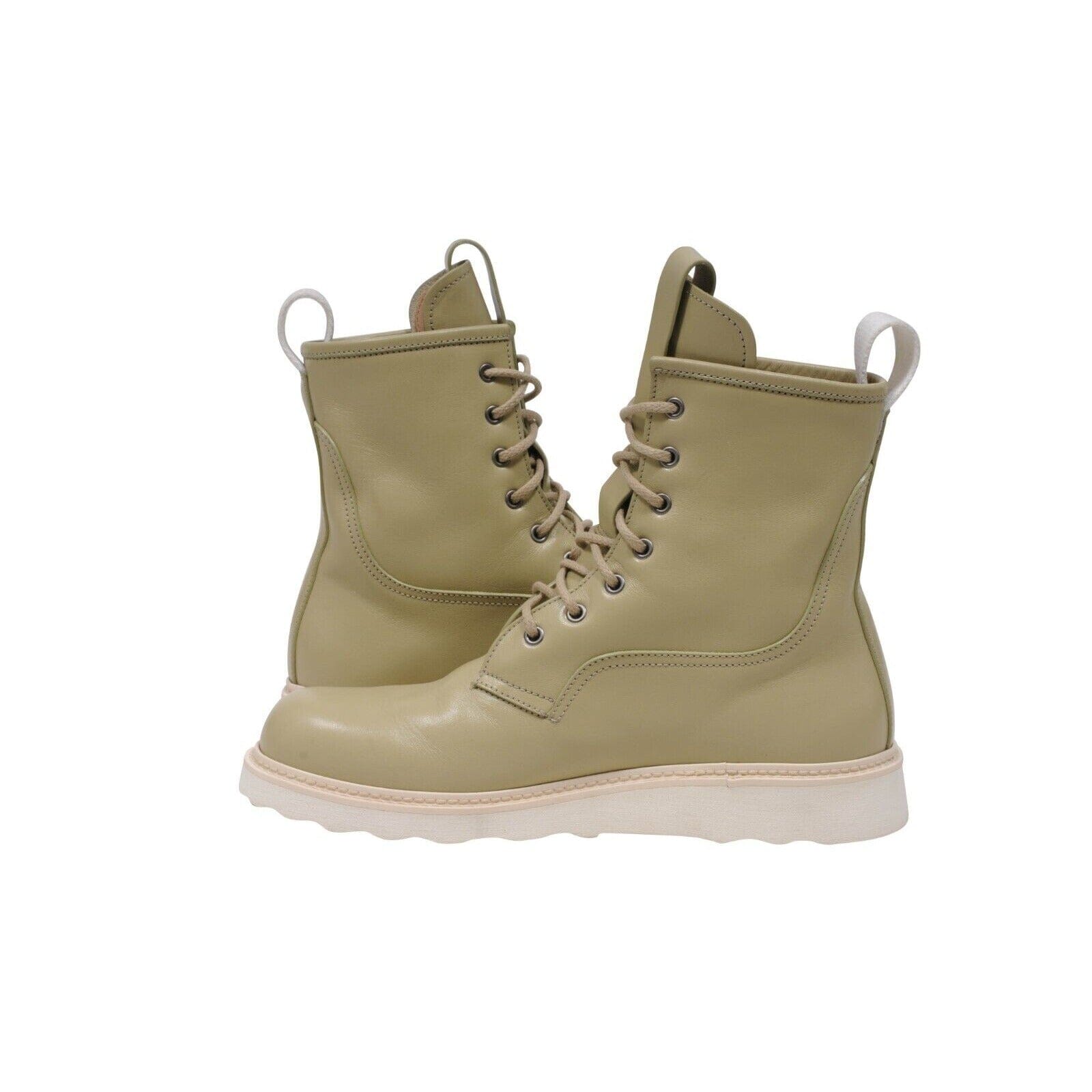 Bottega Veneta Mens Green Khaki Lace Up Ankle Combat Boots  display picture 1