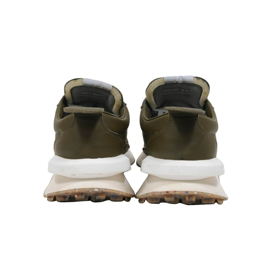 Olive Green Leather Bumper Low Top Runner Sneakers Lanvin 