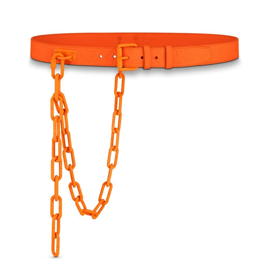 Orange Chicago MCA Belt W/ Chain
