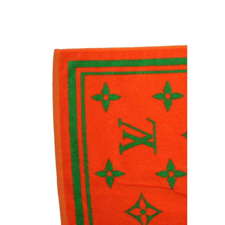 Orange Green Drap De Bain Monogram MP3079 Beach Bath Towel LOUIS VUITTON 