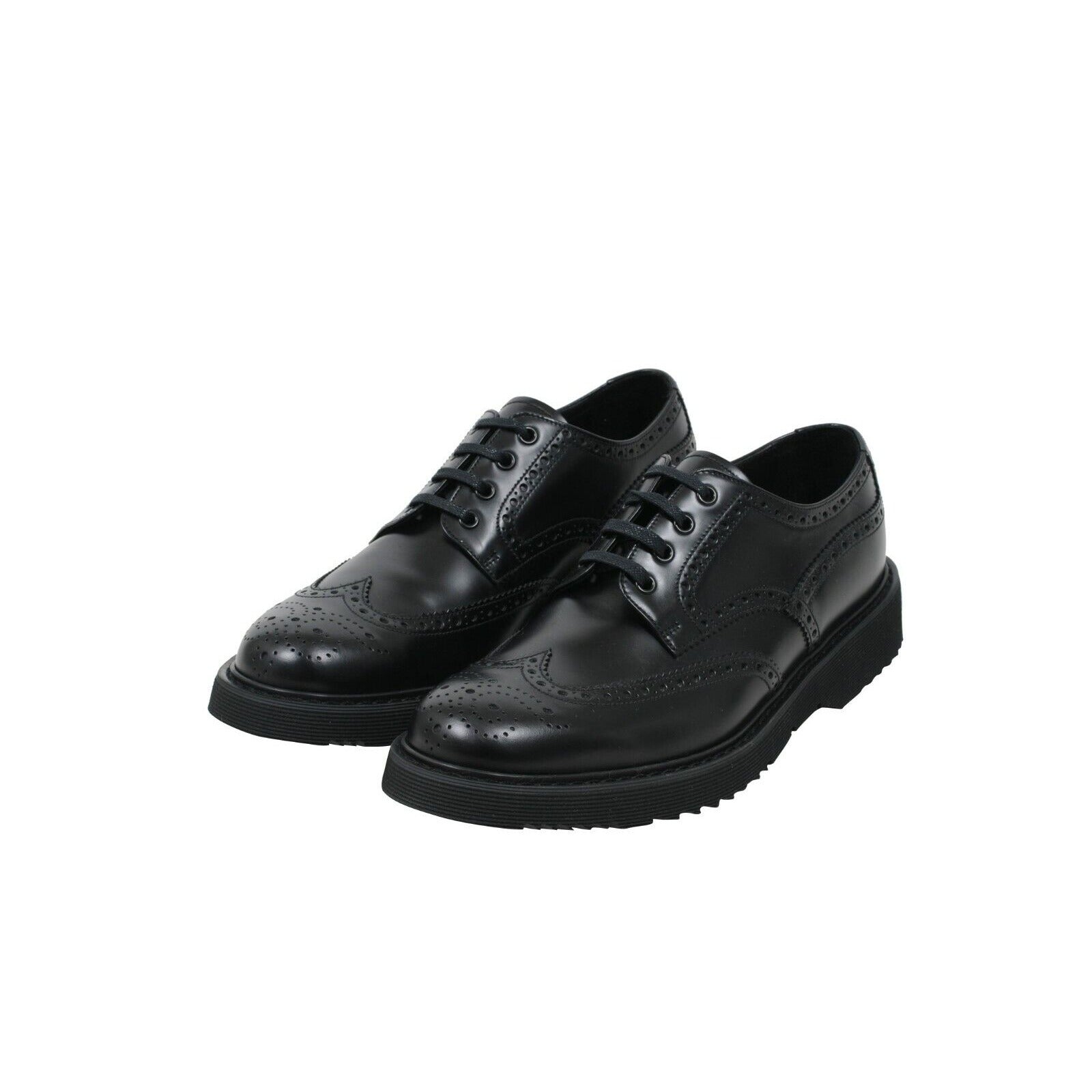 Prada Mens Oxford Wingtip Chunky Derby Black Leather Brogue  display picture 3