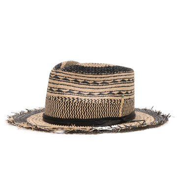 Palermo Straw Hat Black Tan Fedora Nick Fouquet 