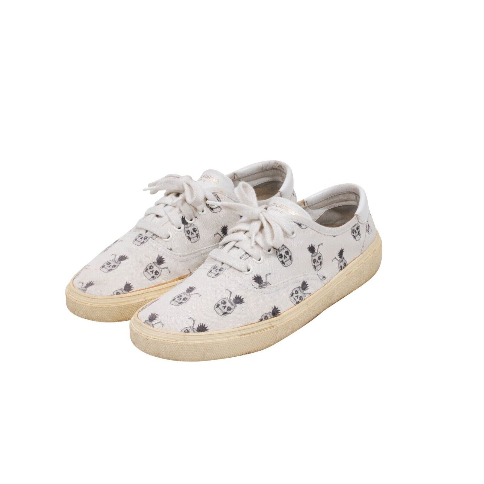 SAINT LAURENT スケートPINS スニーカー Saint Laurent Mens Pineapple Skull Skate Sneakers White