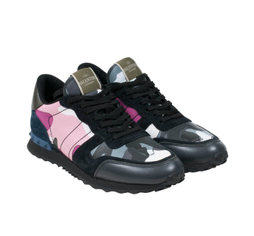 Pink & Blue Camo Suede Leather Rock Runner VALENTINO 