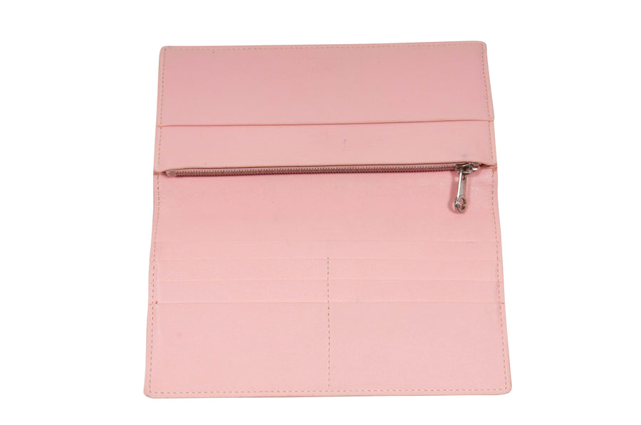Pink Richelieu Coated Canvas Bi-Fold Long Wallet