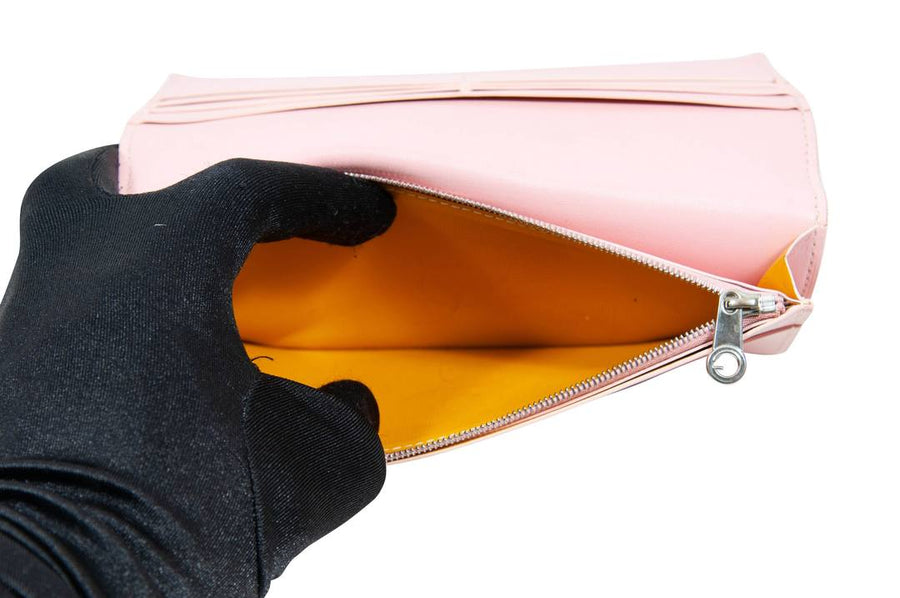 Pink Richelieu Long Zip Bi-Fold Wallet Card Holder GOYARD 