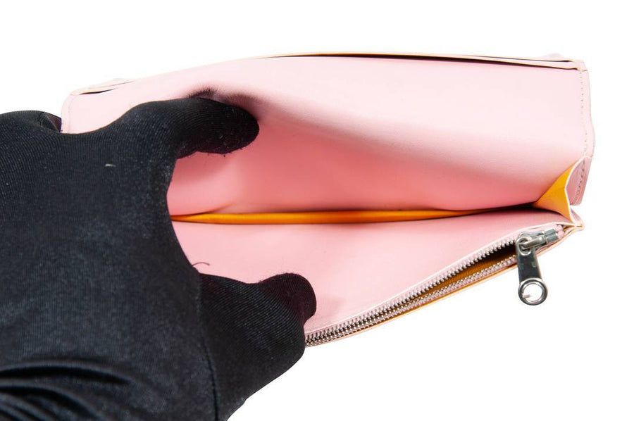 Pink Richelieu Long Zip Bi-Fold Wallet Card Holder GOYARD 