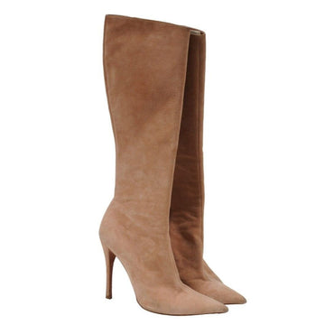Pink Tan Suede Knee High 110mm Boots Alaia 