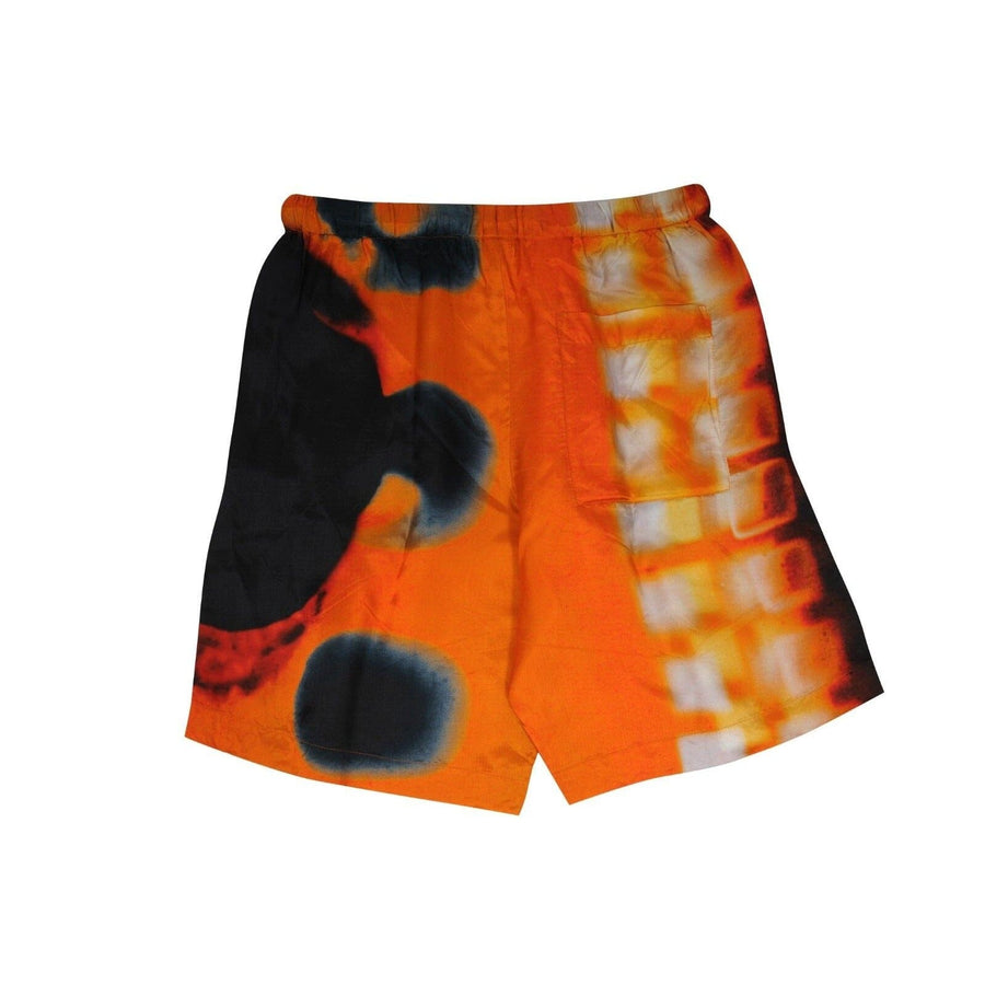 Piperi Len Lye Print Shorts Orange Black Viscose Swim DRIES VAN NOTEN 