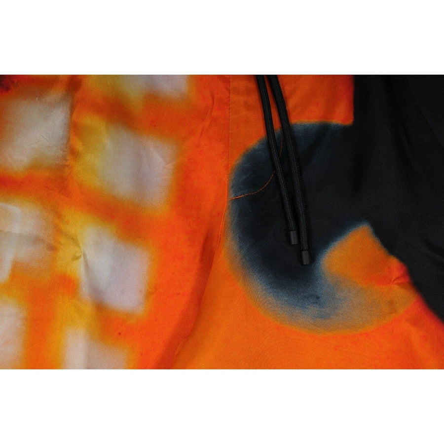 Piperi Len Lye Print Shorts Orange Black Viscose Swim DRIES VAN NOTEN 