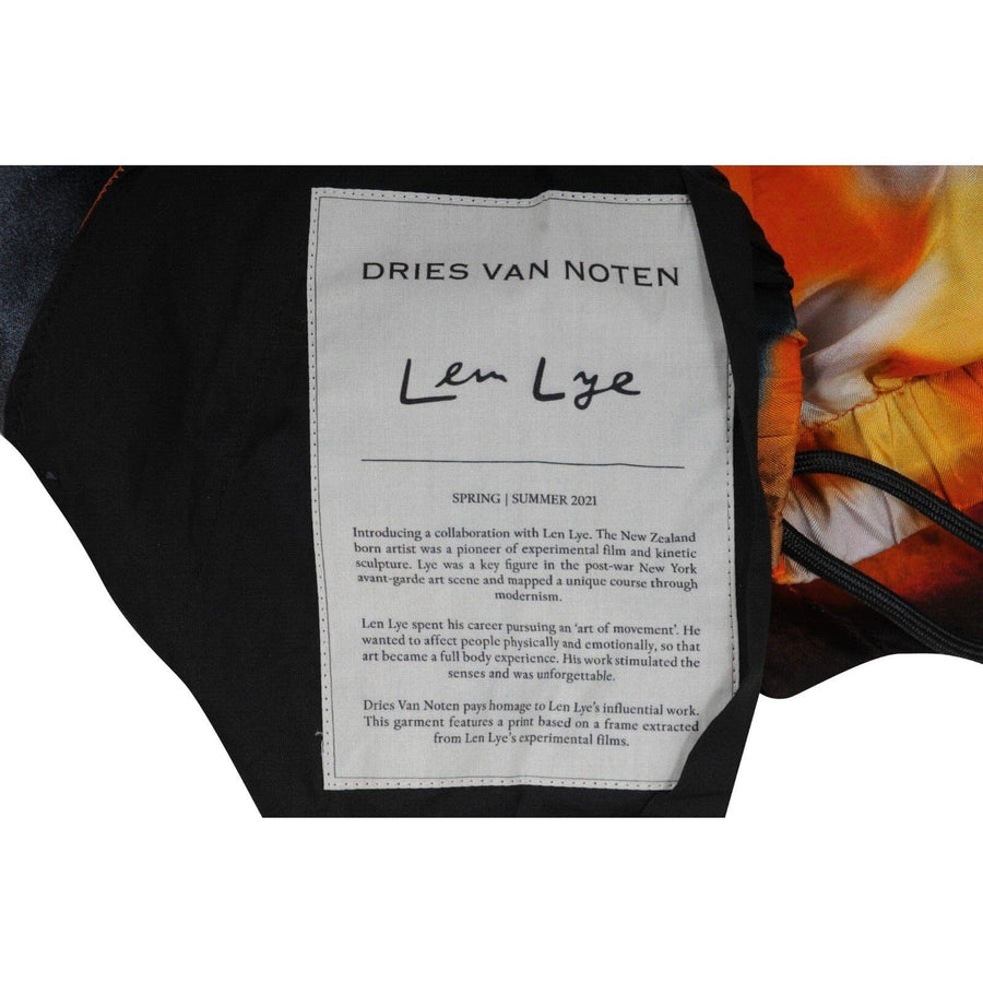 Piperi Len Lye Print Shorts Orange Black Viscose Swim DRIES VAN NOTEN 