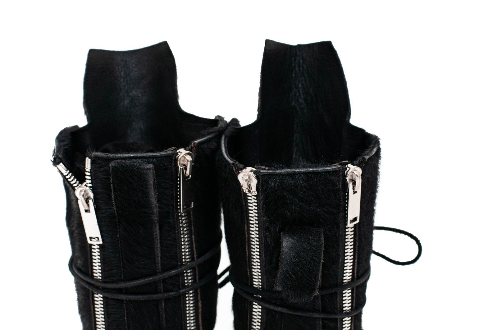 Pony Hair Double Zip Combat Boots – THE-ECHELON - Main Image