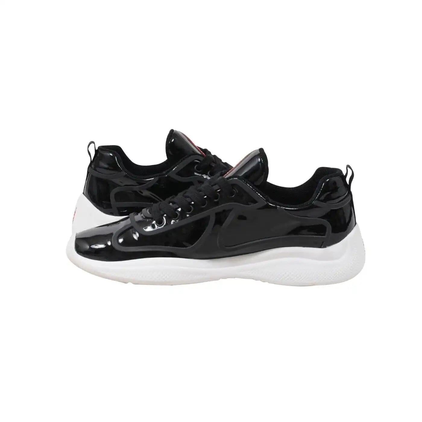 Prada cup sneakers black leather white soles Prada America main image 3
