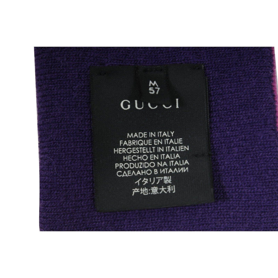 Purple Pink Padded Wool Gold Sequin GG Logo Headband GUCCI 