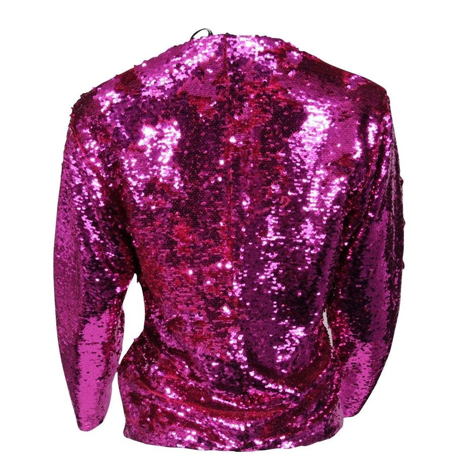 Purple Pink Sequin V Neck Blouse Top Dundas 