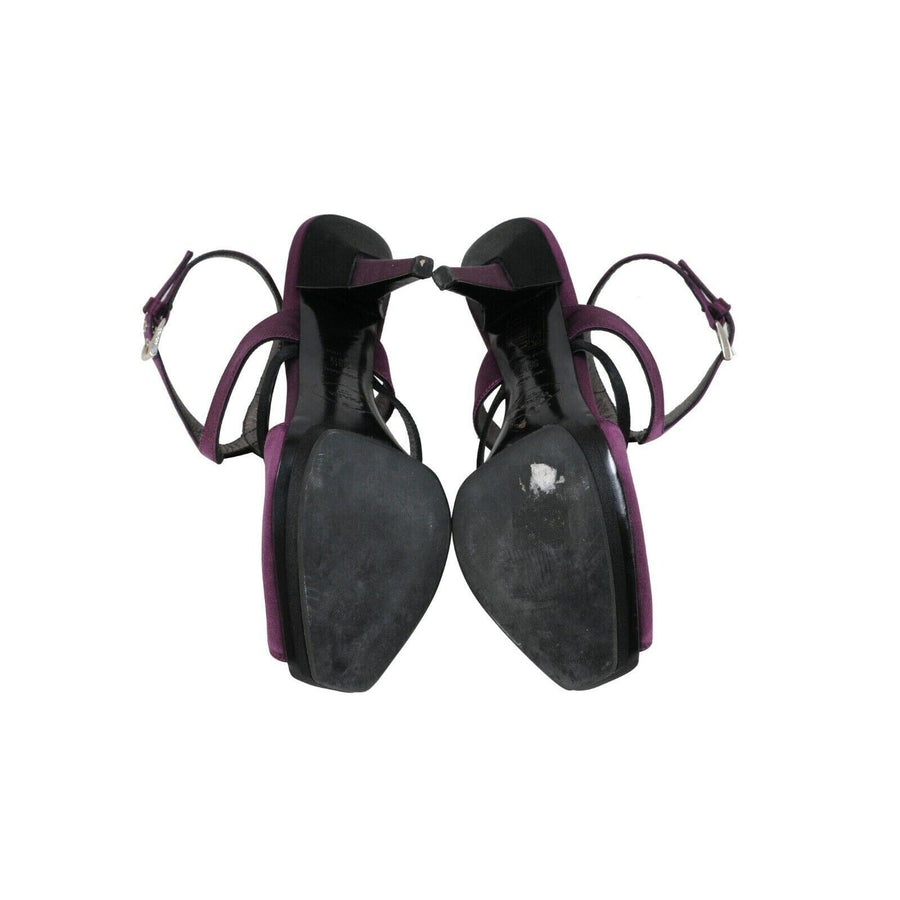 Purple Violet Satin Strap Sandals Prada 