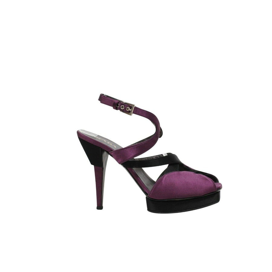 Purple Violet Satin Strap Sandals Prada 