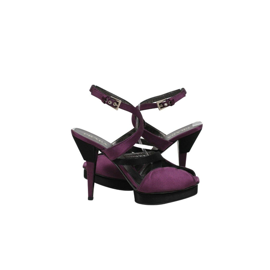 Purple Violet Satin Strap Sandals Prada 