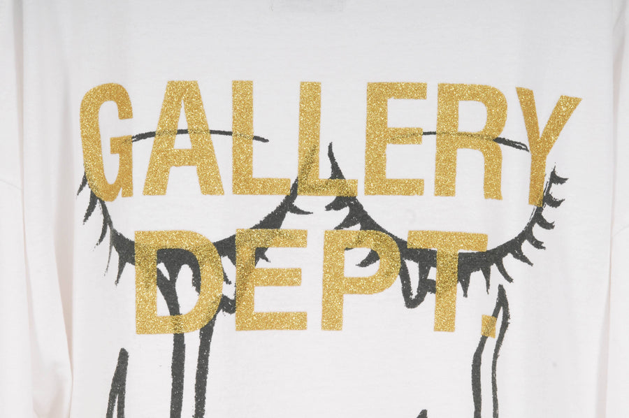 Gallery Dept Men'sPuzzle Heart White Long Sleeve Logo T Shirt 