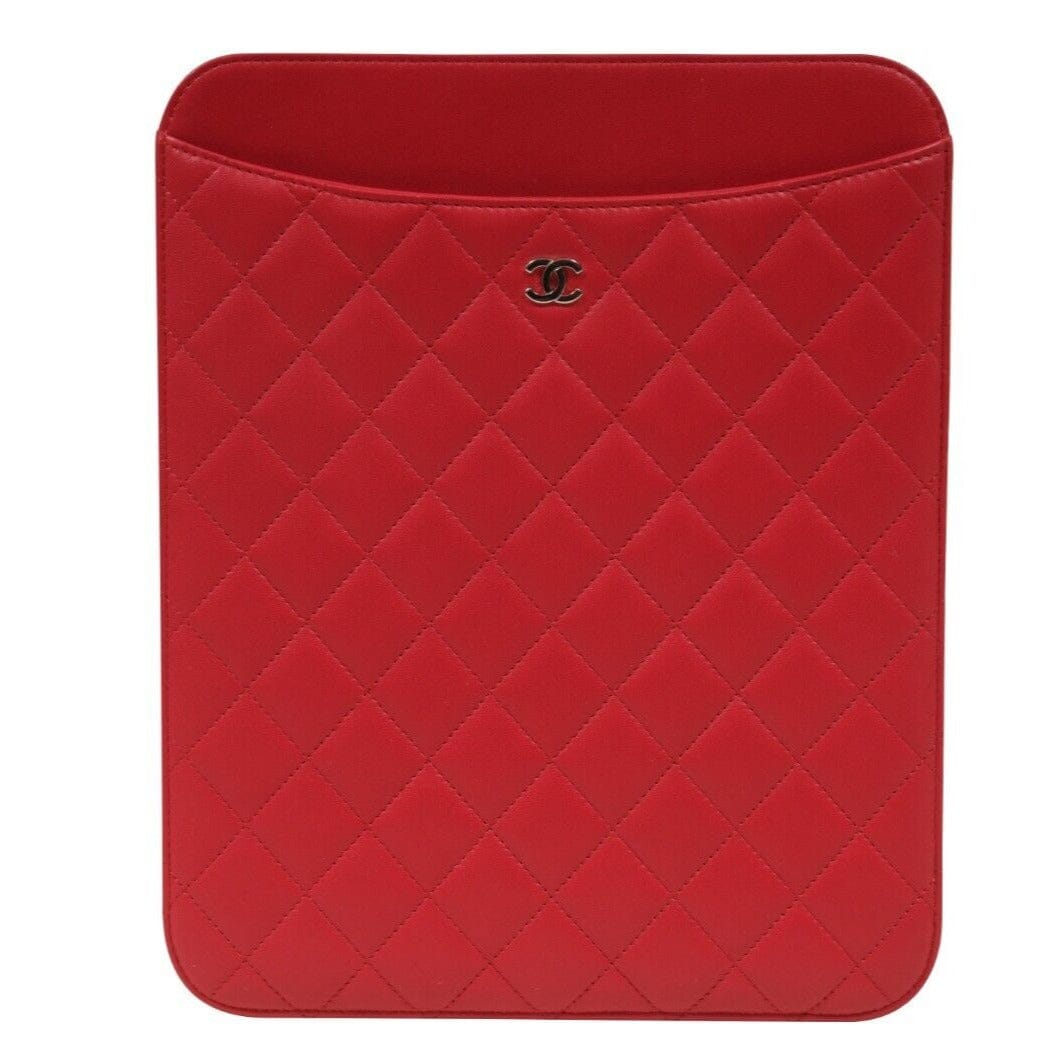 Chanel Red Pink Quilted Lambskin Leather IPad Case – THE-ECHELON