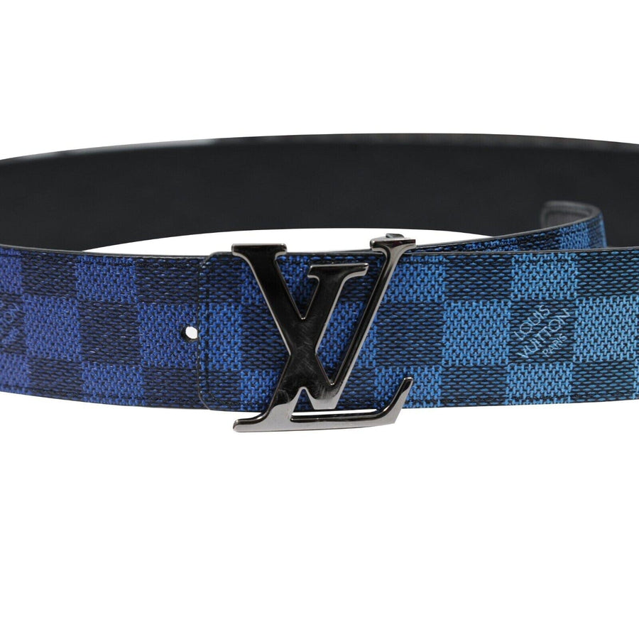 Brand new/Men Fashion Shows/LV reversible belt in blue & green monogra