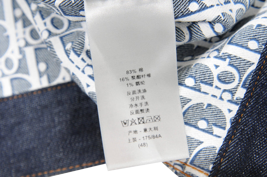 DIOR Oblique Jacket Blue Raw Cotton Denim - Size 44 - Men