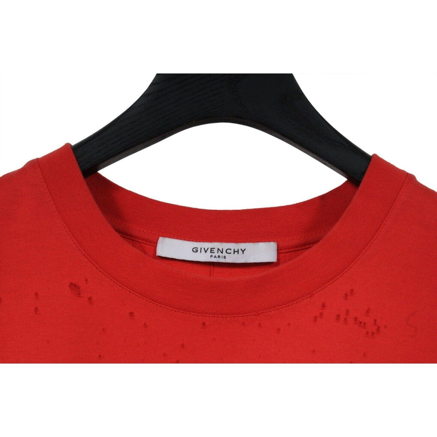 Red Black Distressed Logo T Shirt GIVENCHY 