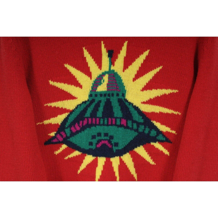 Red Green UFO Spaceship Pullover Wool Sweater GUCCI 