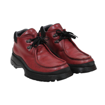 Red Leather Vintage Tyrolean Brixxen Hiking Boots Prada 