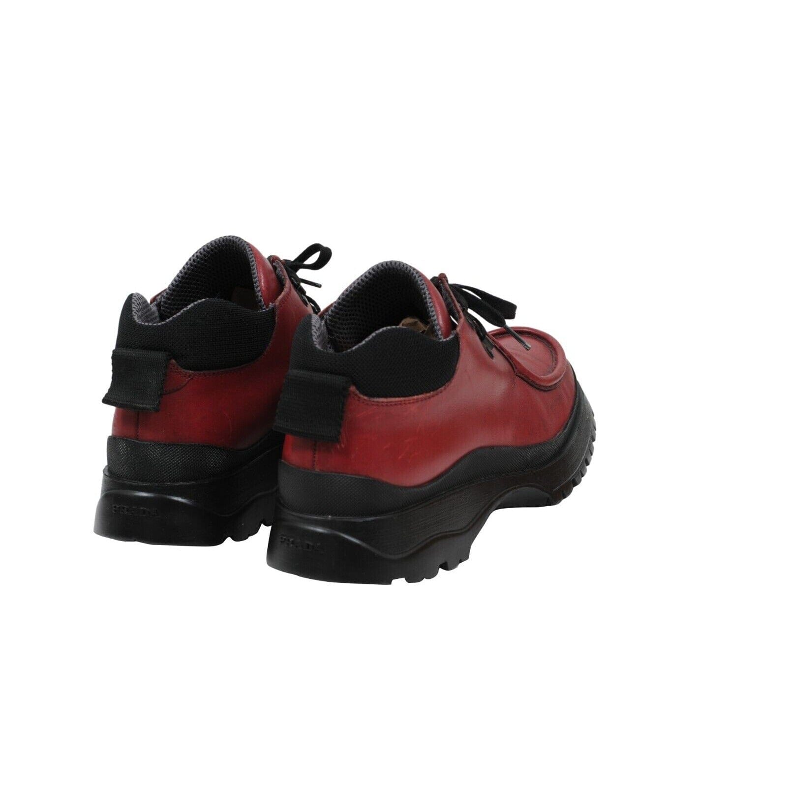 PradaTyrolean Brixxen Hiking Boots US9.5 UK 8.5 Red Leather