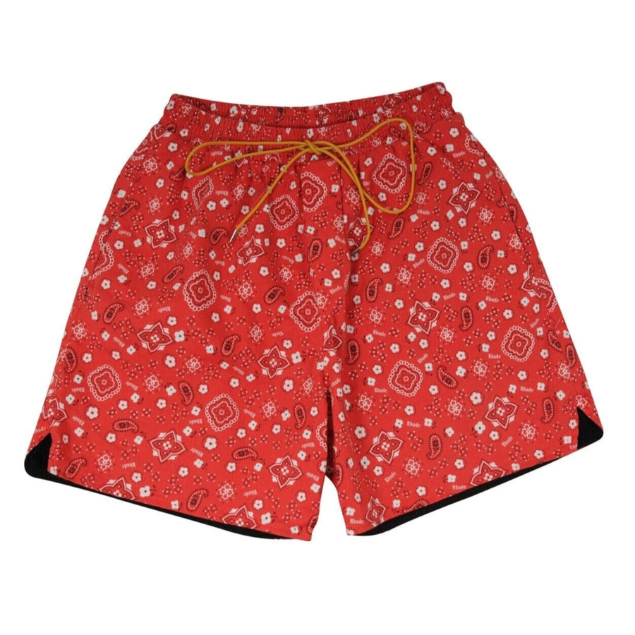 Red Paisley Print Bermuda Bandana Shorts RHUDE 