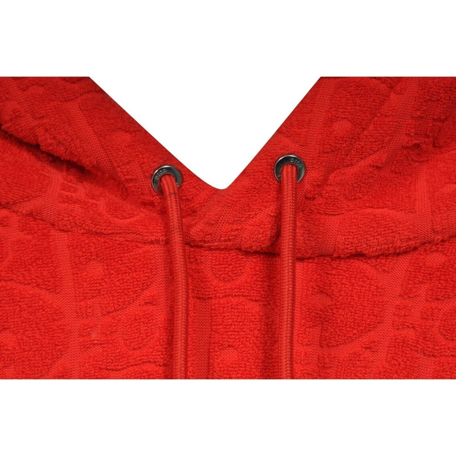 Red Terry Cloth Oblique Logo Hoodie DIOR 