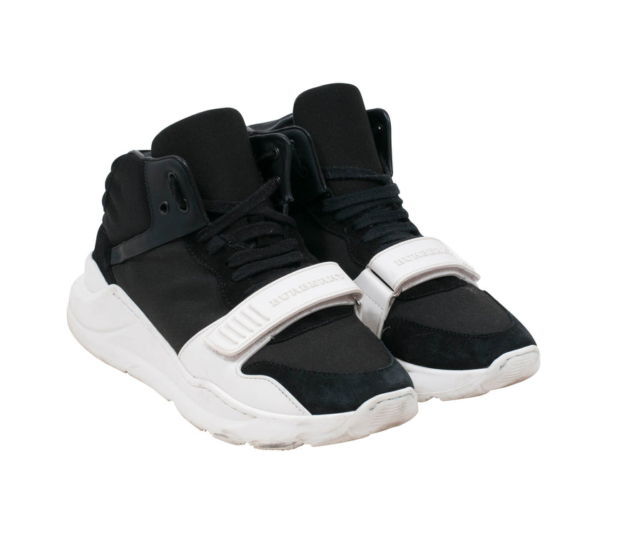 Regis Neoprene Low-Top Sneakers With Exaggerated Sole (Black/White) Burberry 