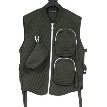 Louis Vuitton Men's Gray Monogram Embossed Mid Layer Gillet Vest
