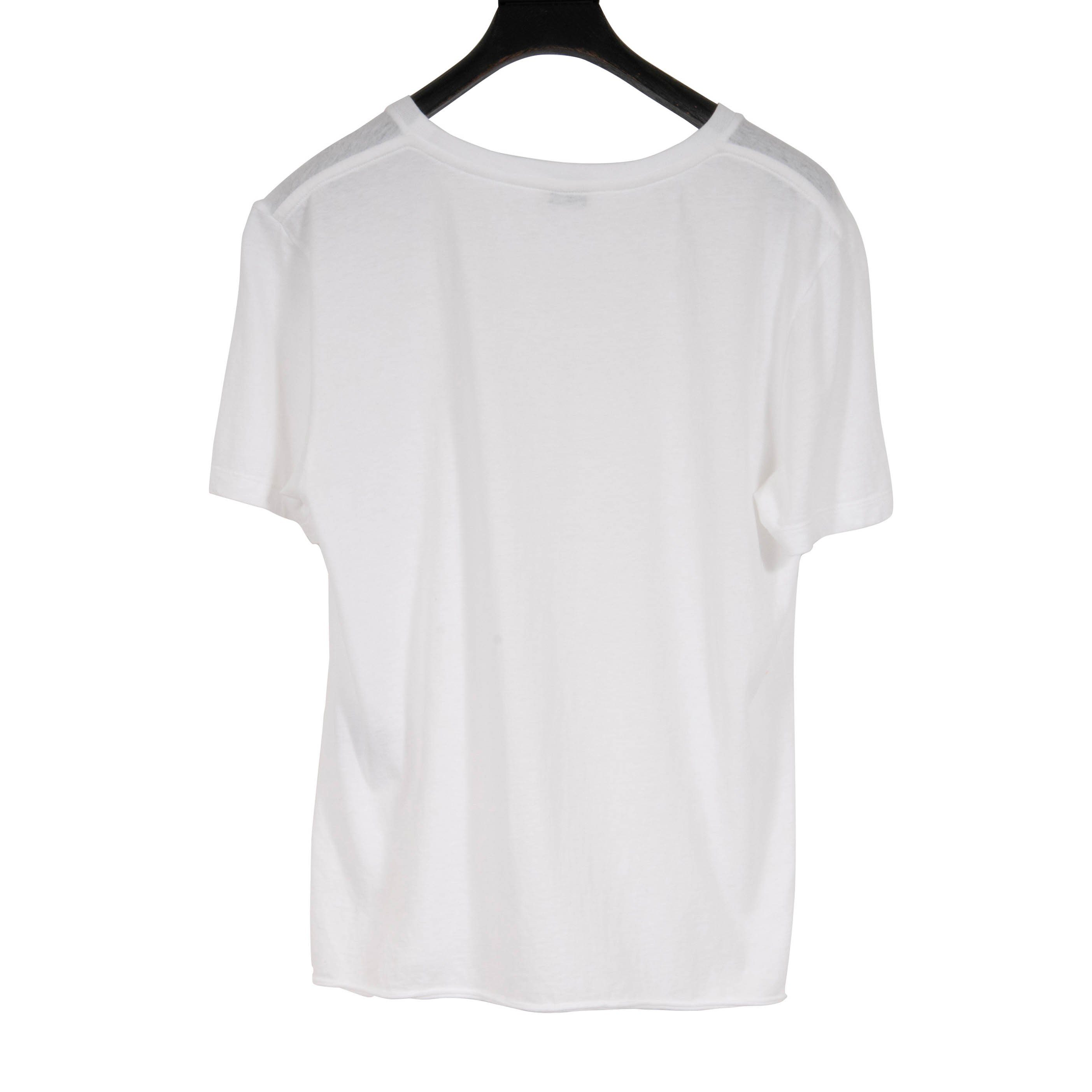 Saint Laurent Short Sleeve White Raw Hem Robot T- Shirt – THE-ECHELON